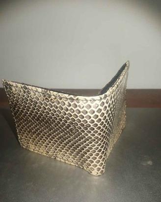 Portafoglio artigianale uomo, in pelle di pitone