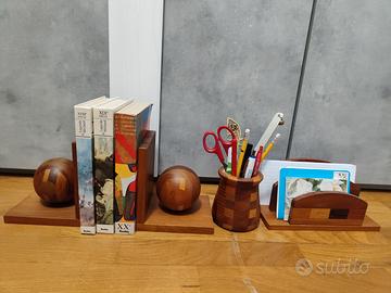 Set da scrivania in legno artigianale
