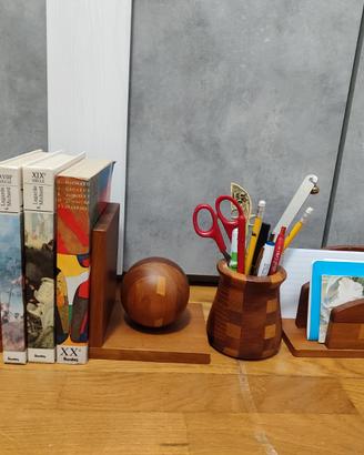 Set da scrivania in legno artigianale