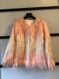 Giacca ecopelliccia rosa e bianca M solo 3 euro!