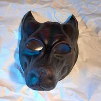 maschera lupo in cuoio