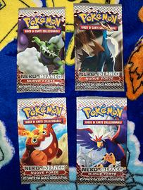 4 bustine VUOTE Pokémon n&b nuove forze