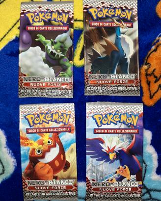 4 bustine VUOTE Pokémon n&b nuove forze