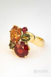 Anello 18 carati in oro giallo con Zaffiro