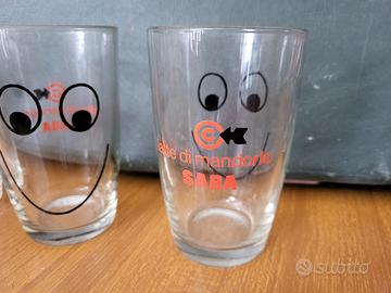 5 cinque bicchieri da bar latte di mandorla saba