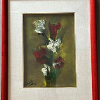 Coppia di dipinti natura morta di fiori