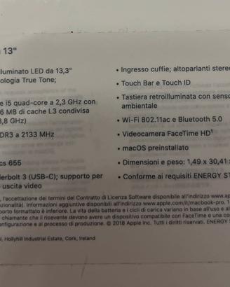 MacBook Pro 13" Touch bar
