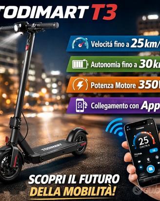Monopattino elettrico todimart t3 nuovo