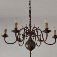 lampadario ottone 6 luci e 2 applique 2 luci