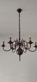 lampadario ottone 6 luci e 2 applique 2 luci