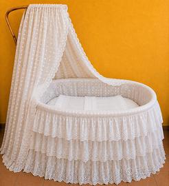 culla in vimini bambù  vintage