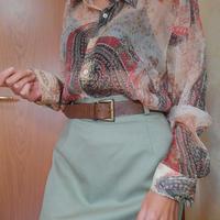 Camicia beige vintage, motivo paisley taglia unica