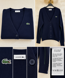 Cardigan donna Lacoste 98% lana blu navy – Tg 34
