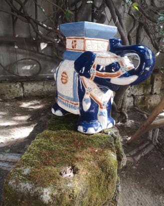 Statua decorativa elefante in ceramica