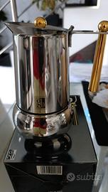 Caffettiera vintage italiana caffè espresso oro 24