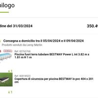 Piscina tubolare fuori terra bestway 