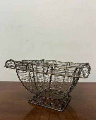 Cestino centrotavola in filo metallico - quadrato