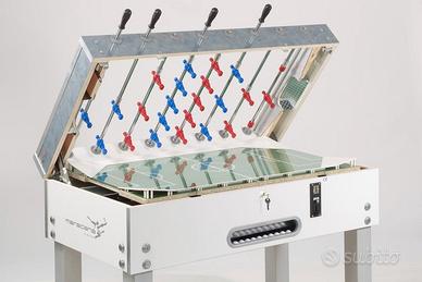 Calciobalilla Maracanà white con aste uscenti GARL