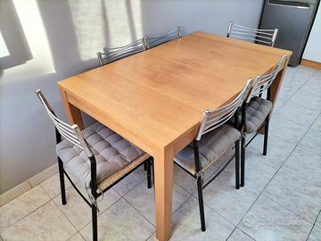 Tavolo Ikea Bjursta con 6 sedie Scavolini