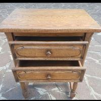 Mobiletto in legno massello rovere con due cassett