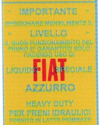 Adesivo per contenitore liquido freni