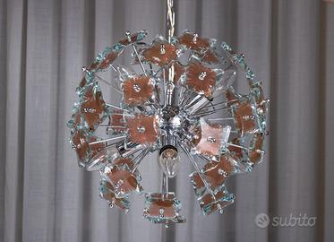 Lampadario space age anni 70 Sputnik. Murano