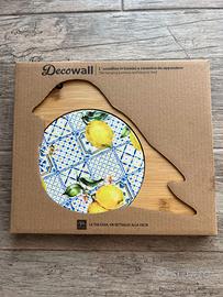 Decorazione Parete Bambù Uccellino Limoni Maiolica