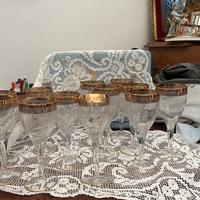 Servizio bicchieri cristalli e oro  da sei