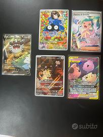 Lotto 5 Carte Pokémon modern nm/exc