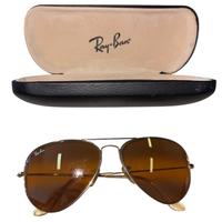 Occhiali da sole ray-ban aviator oro marronj