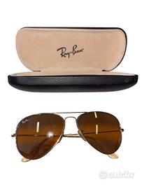 Occhiali da sole ray-ban aviator oro marronj