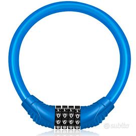 Lucchetto bicicletta combinazione 4 cifre blu
