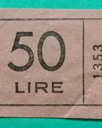 Vecchio Biglietto 50 Lire  ATAC S.P.Q.R 1970