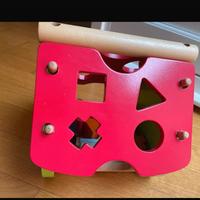 Casetta didattica legno con forme e orologio