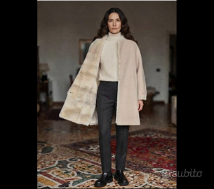 ATELIERpellicceriaLUSSUOSOcabanPEACOATvisoneBIANCO