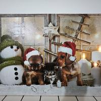Quadro Natalizio con candele che si illuminano