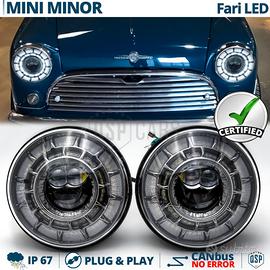 Fari LED 7'' per Mini Minor OMOLOGATI Angel Eyes