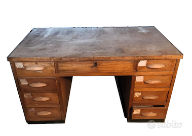 Scrivania in legno vintage originale anni 40/50