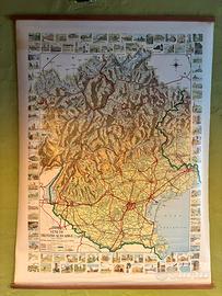 Grande cartina vintage Veneto Trentino Alto Adige