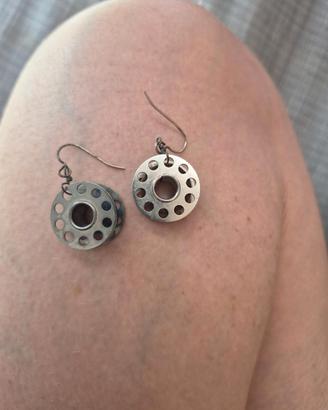 Orecchini handmade bobine da cucito con filo