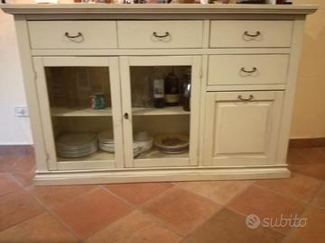 Credenza Avorio in legno di ciliegio Anticato