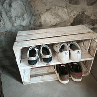 Scarpiera cassetta legno vintage