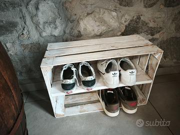 Scarpiera cassetta legno vintage