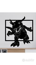 Greymon Digimon quadro in metallo 
