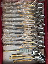 servizio posate laminate oro 24 carati