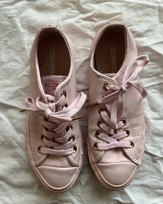 Converse All Star rosa in pelle