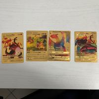 Vari Charizard VMAX e GX in lingua inglese d’oro