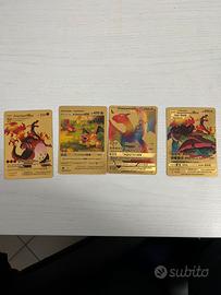 Vari Charizard VMAX e GX in lingua inglese d’oro