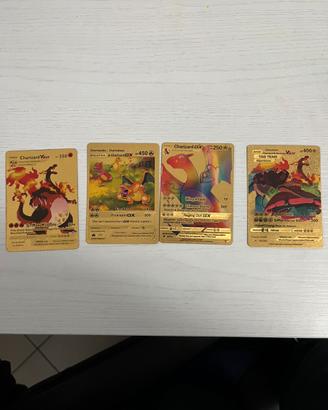Vari Charizard VMAX e GX in lingua inglese d’oro