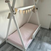 Lettino Montessori Giroletto in legno bianco